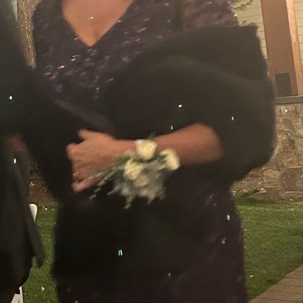 Elegant Black Faux Fur Stole